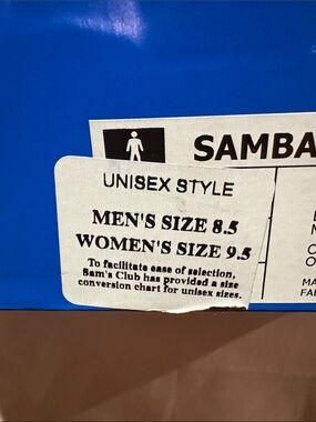 Unisex Shoe Box Label - Blue Box with Size Sticker